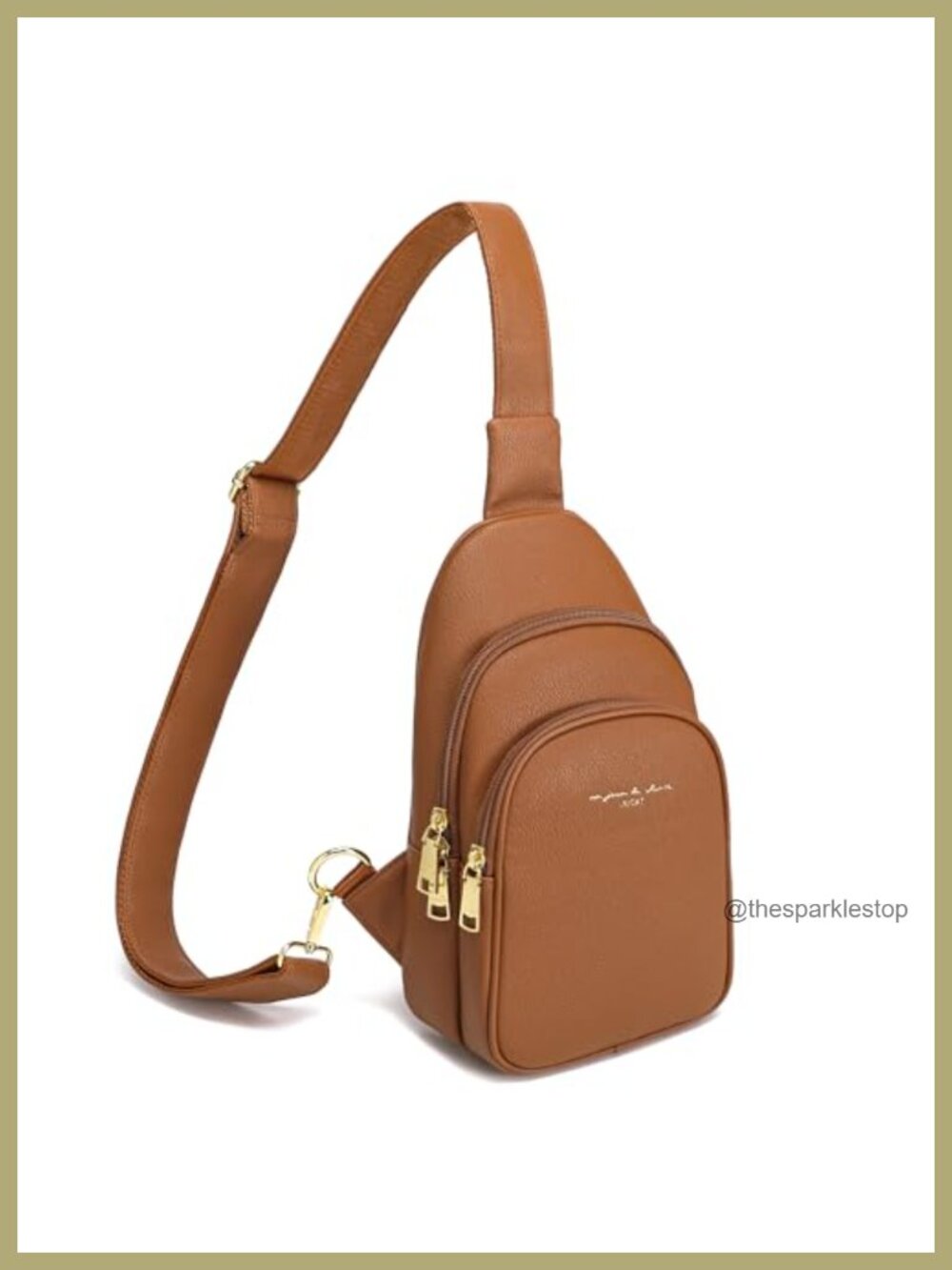 Faux Leather Sling Bag for Women - Small Crossbody Purse with Multiple Pockets,